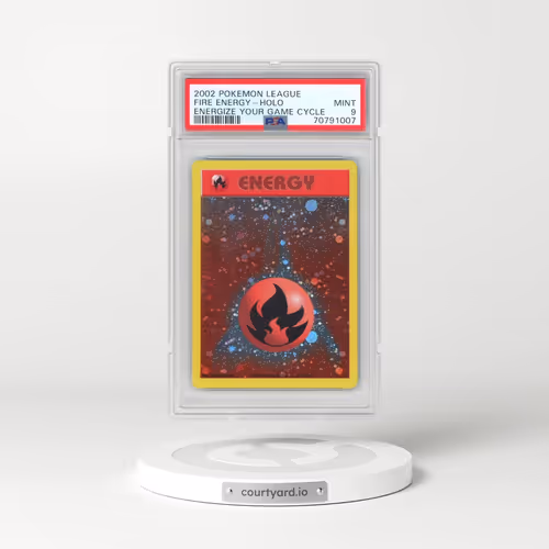 2002 Pokémon League Energize Your Game Cycle Fire Energy - Holo (PSA 9 MINT)