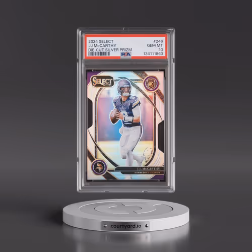 2024 Panini Select #246 JJ McCarthy - Die-Cut Silver Prizm (PSA 10 GEM MINT)