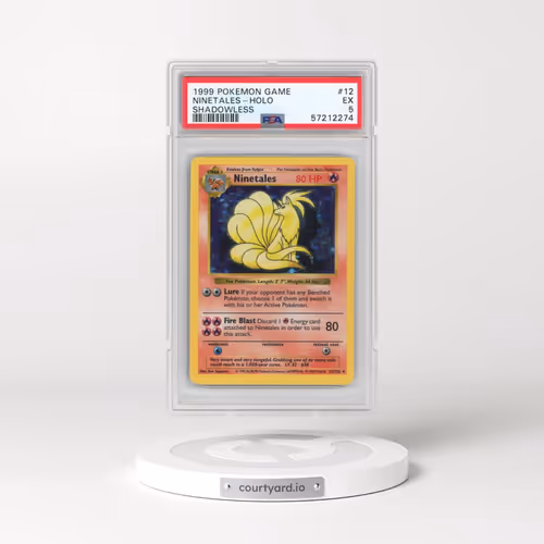 1999 Pokémon Game #12 Ninetales - Holo Shadowless (PSA 5 EX)