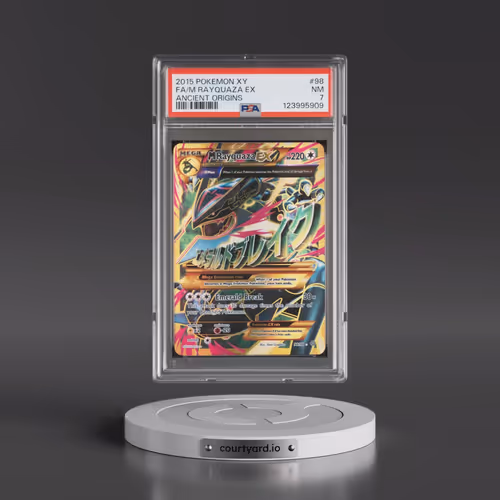 2015 Pokémon XY Ancient Origins #98 M Rayquaza EX - Holo Full Art (PSA 7 NM)