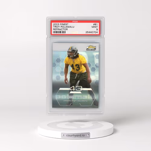 2003 Finest #61 Troy Polamalu - Refractor (PSA 9 MINT)