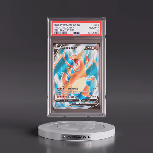 2022 Pokémon Sword & Shield Brilliant Stars #153 Charizard V - Holo Full Art (PSA 10 GEM MINT)
