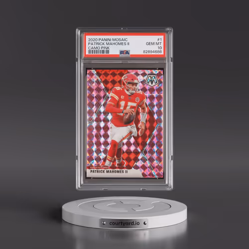 2020 Panini Mosaic #1 Patrick Mahomes II - Camo Pink (PSA 10 GEM MINT)