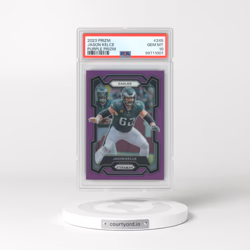 2023 Panini Prizm #245 Jason Kelce - Purple Prizm (PSA 10 GEM MINT)
