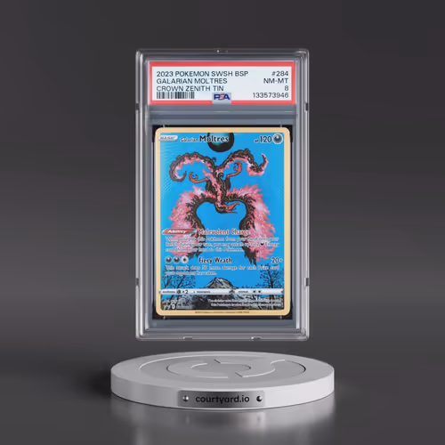 2023 Pokémon Swsh Black Star Promo #284 Galarian Moltres - Crown Zenith Tins (PSA 8 NM-MT)
