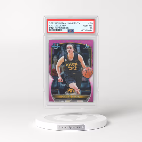 2022 Bowman Chrome University #50 Caitlin Clark - Pink Refractor (PSA 10 GEM MINT)