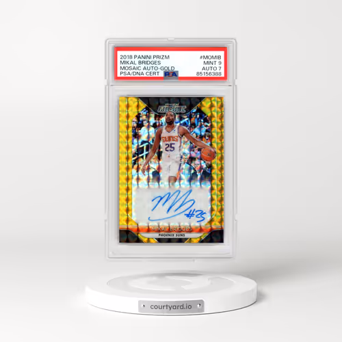 2018 Panini Prizm Mosaic Autographs #MOMIB Mikal Bridges - Gold (PSA 9 MINT)