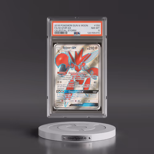 2018 Pokémon Sun & Moon Celestial Storm #158 Scizor GX - Holo Full Art (PSA 8 NM-MT)