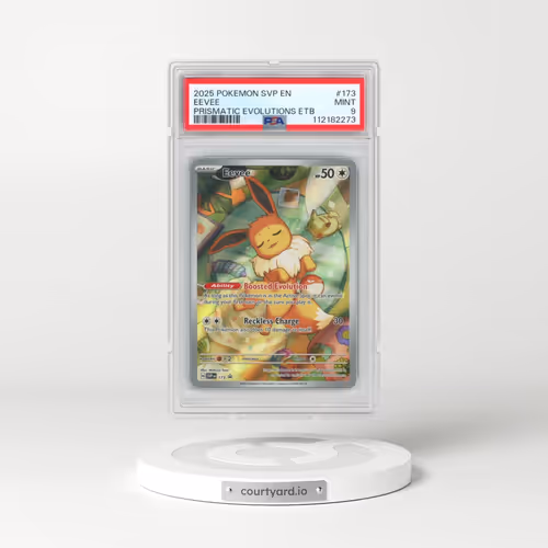 2025 Pokémon Svp EN-SV Black Star Promo #173 Eevee - Prismatic Evolutions Elite Trainer Box (PSA 9 M
