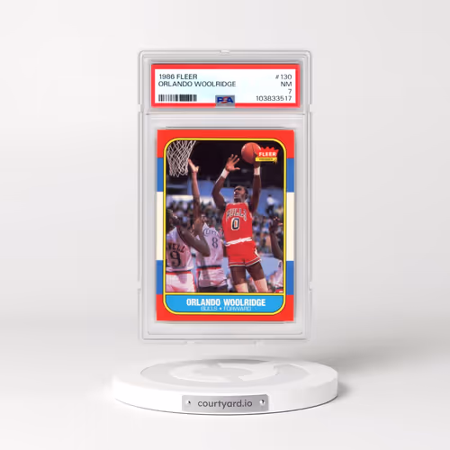 1986 Fleer #130 Orlando Woolridge (PSA 7 NM)