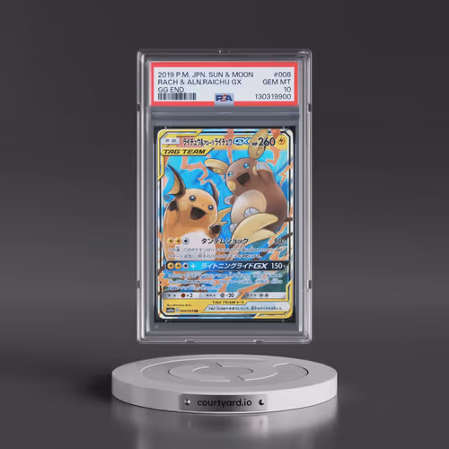 2019 Pokémon Sun & Moon GG End #008 Raichu & Alolan Raichu GX - Holo (PSA 10 GEM MINT)