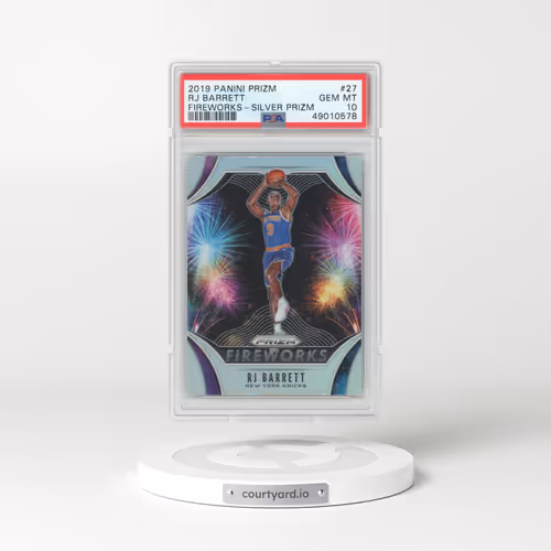2019 Panini Prizm Fireworks #27 RJ Barrett - Silver Prizm (PSA 10 GEM MINT)