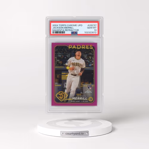 2024 Topps Chrome Update #USC57 Jackson Merrill - Magenta Refractor (PSA 10 GEM MINT)
