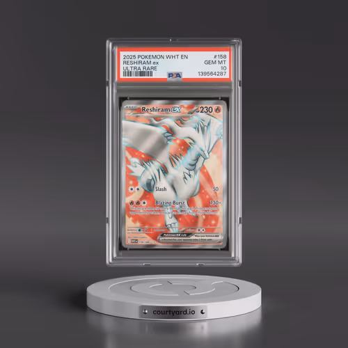 2025 Pokémon Wht EN-White Flare #158 Reshiram EX - Holo Ultra Rare (PSA 10 GEM MINT)
