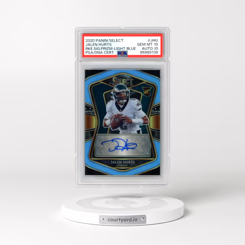 2020 Panini Select Rookie Signatures #JHU Jalen Hurts - Light Blue (PSA 10 GEM MINT)