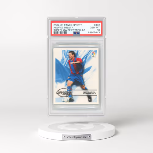2002-03 Panini Sports Superliga de Estrellas #392 Andres Iniesta (PSA 10 GEM MINT)