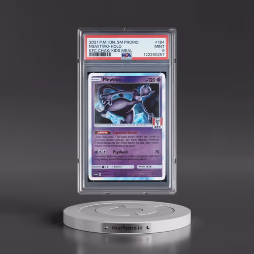 2021 Pokémon SM Promo #184 Mewtwo - Holo Kfc Chaki Kids Meal (PSA 9 MINT)