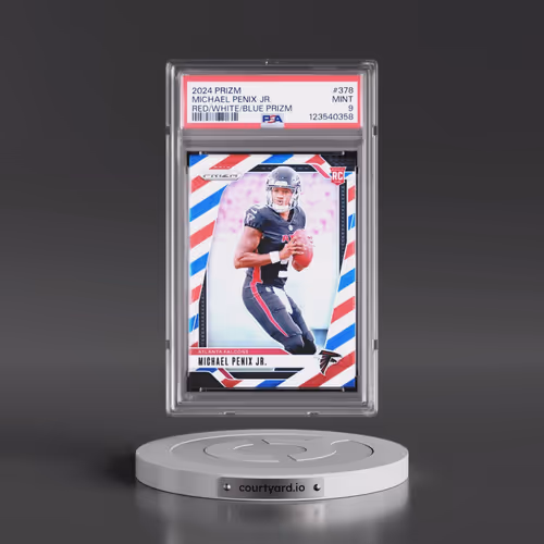2024 Panini Prizm #378 Michael Penix Jr. - Red/White/Blue Prizm (PSA 9 MINT)
