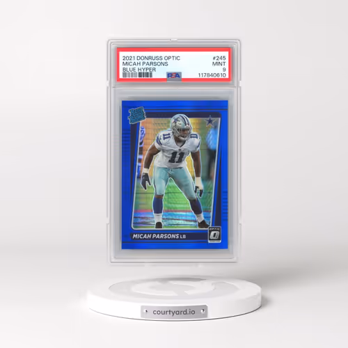 2021 Panini Donruss Optic #245 Micah Parsons - Blue Hyper (PSA 9 MINT)