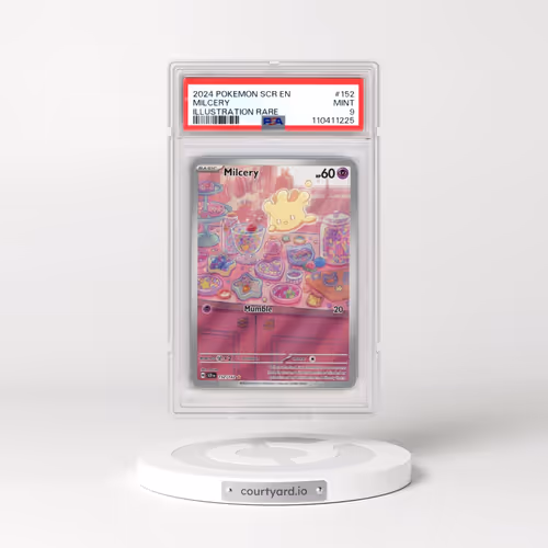 2024 Pokémon Scr EN-Stellar Crown #152 Milcery - Illustration Rare (PSA 9 MINT)