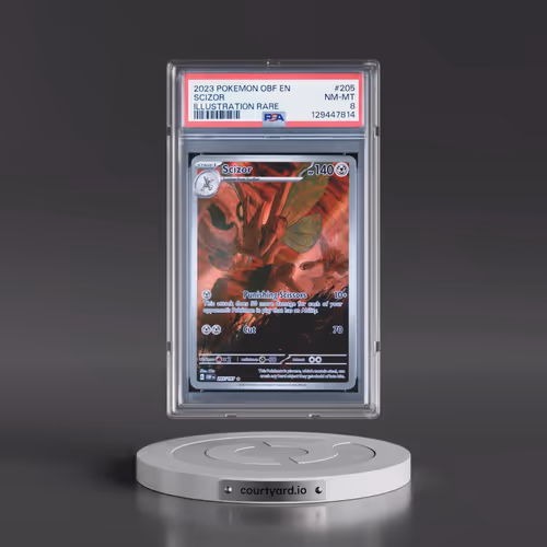 2023 Pokémon Obf EN-Obsidian Flames #205 Scizor - Illustration Rare (PSA 8 NM-MT)