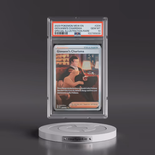 2023 Pokémon Mew EN-151 #204 Giovanni's Charisma - Special Illustration Rare (PSA 10 GEM MINT)