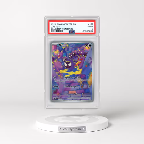 2024 Pokémon Tef EN-Temporal Forces #177 Gastly - Illustration Rare (PSA 9 MINT)