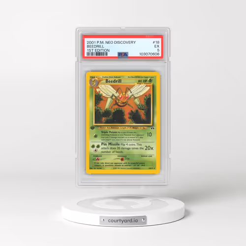 2001 Pokémon Neo Discovery #18 Beedrill - 1st Edition (PSA 5 EX)