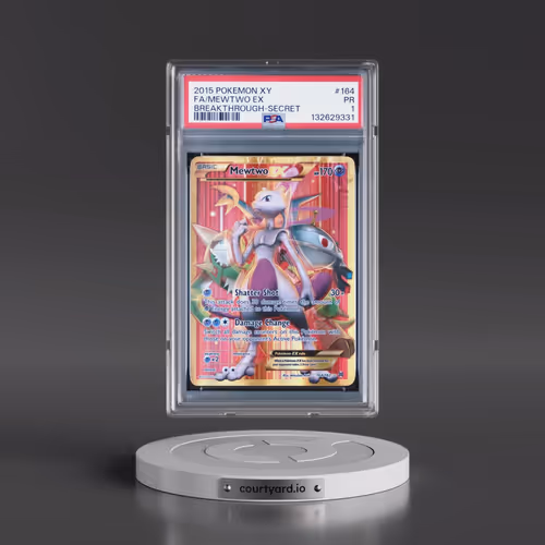2015 Pokémon XY Breakthrough #164 Mewtwo EX - Holo Full Art Secret (PSA 1 PR)