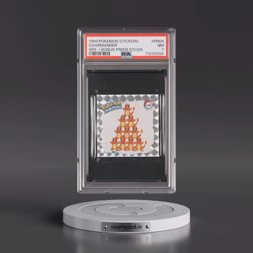 1999 Pokémon Stickers Series 1 Bonus Prism Stickers #PR04 Charmander (PSA 7 NM)