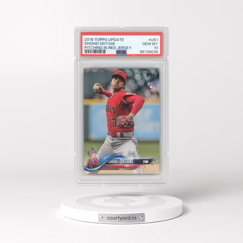 2018 Topps Update #US1 Shohei Ohtani - Pitching in Red Jersey (PSA 10 GEM MINT)