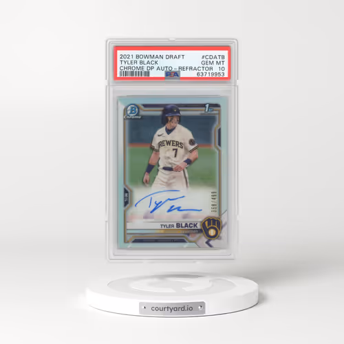2021 Bowman Draft Chrome Draft Pick Autographs #CDATB Tyler Black - Refractor (PSA 10 GEM MINT)