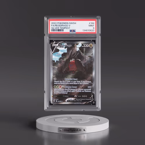 2022 Pokémon Sword & Shield Silver Tempest #184 Regidrago V - Holo Full Art (PSA 9 MINT)