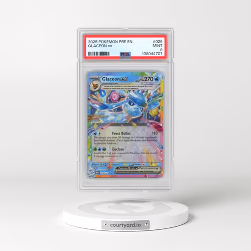 2025 Pokémon Pre EN-Prismatic Evolutions #026 Glaceon EX - Holo (PSA 9 MINT)