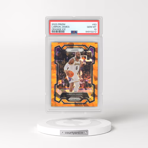 2023 Panini Prizm #63 LeBron James - Orange Ice (PSA 10 GEM MINT)
