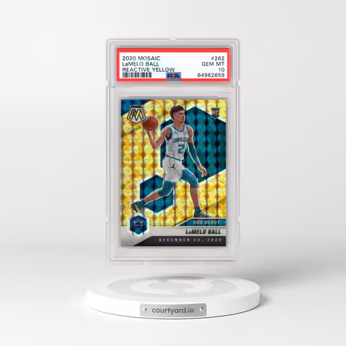 2020 Panini Mosaic #262 LaMelo Ball - Reactive Yellow (PSA 10 GEM MINT)