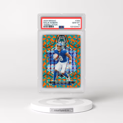 2024 Panini Mosaic #306 Malik Nabers - Tessellation (PSA 10 GEM MINT)