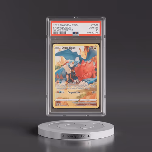 2022 Pokémon Sword & Shield Silver Tempest #TG09 Druddigon - Full Art (PSA 10 GEM MINT)