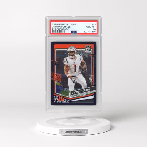 2023 Panini Donruss Optic #41 JA'Marr Chase - Purple Stars (PSA 10 GEM MINT)