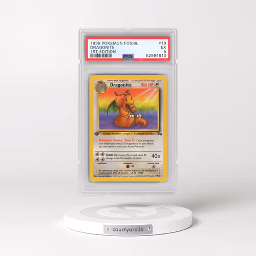 1999 Pokémon Fossil #19 Dragonite - 1st Edition (PSA 5 EX)