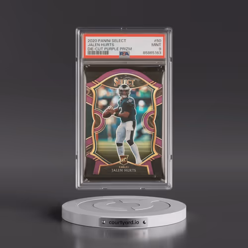 2020 Panini Select #50 Jalen Hurts - Die-Cut Purple Prizm (PSA 9 MINT)