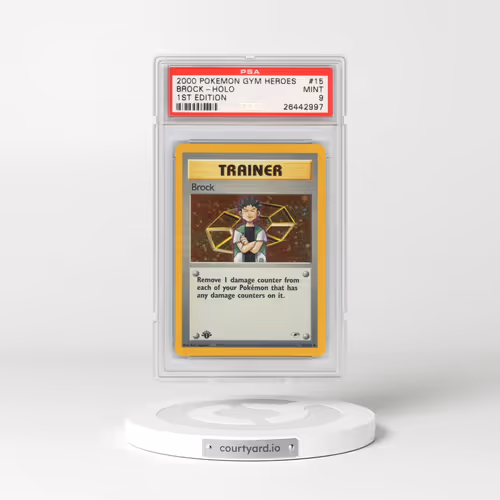 2000 Pokémon Gym Heroes #15 Brock - 1st Edition Holo (PSA 9 MINT)