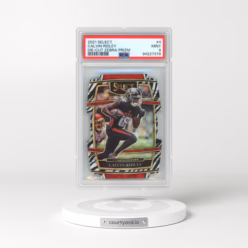 2021 Panini Select #4 Calvin Ridley - Die-Cut Zebra Prizm (PSA 9 MINT)