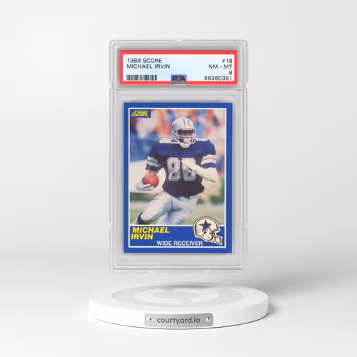 1989 Score #18 Michael Irvin (PSA 8 NM-MT)