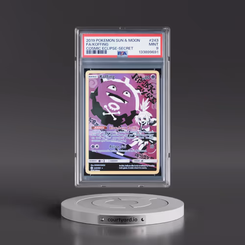 2019 Pokémon Sun & Moon Cosmic Eclipse #243 Koffing - Full Art Secret (PSA 9 MINT)