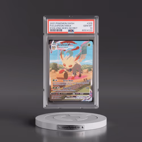 2021 Pokémon Sword & Shield Evolving Skies #205 Leafeon Vmax - Full Art Secret (PSA 10 GEM MINT)