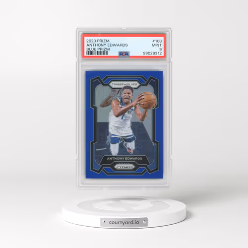 2023 Panini Prizm #108 Anthony Edwards - Blue Prizm (PSA 9 MINT)