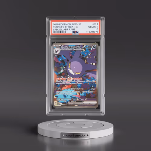 2025 Pokémon SV10-Glory of Team Rocket #127 Team Rocket's Crobat EX - Holo Special Art Rare (PSA 10