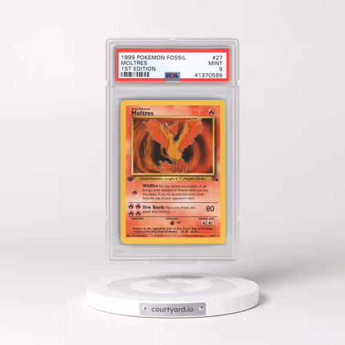 1999 Pokémon Fossil #27 Moltres - 1st Edition (PSA 9 MINT)