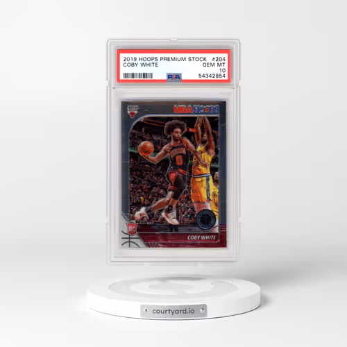 2019 Panini Hoops Premium Stock #204 Coby White (PSA 10 GEM MINT)